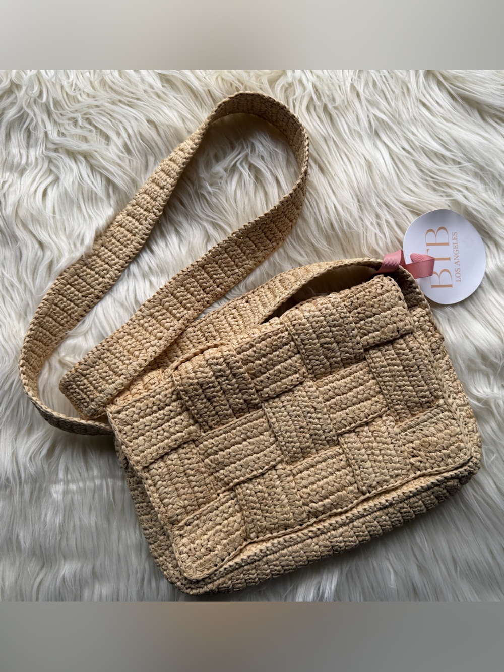 NWT!! BTB Gigi Woven Foldover Crossbody Woven Crossbody Bag